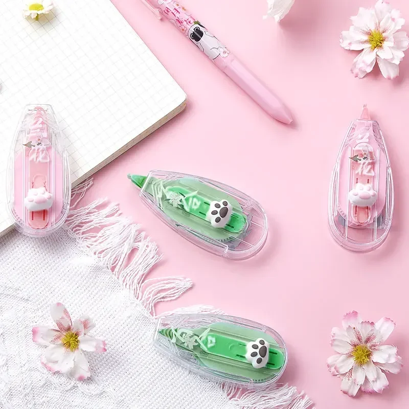 Comix 2pcs/set Carton Retractable Correction Tape with Cute Cat Paw Applicator for Student Gift School Office Supplies