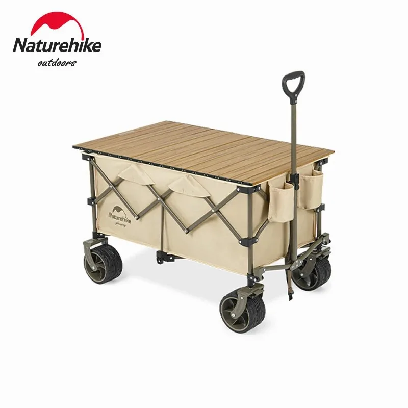 Naturehike Folding Wagon Cart Portable Outdoor Camping Cart Large Capacity Beach 197L Multifunction Picnic Trolley With Brake