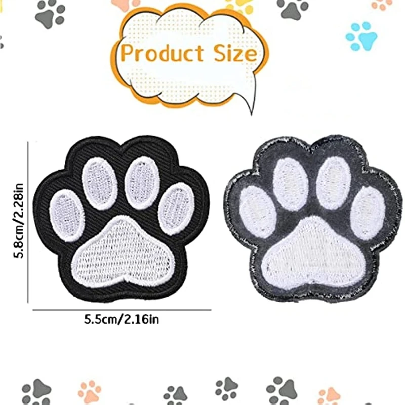 10 Pcs Thermo-sticker for Clothes Patchs Anime Animal Paw Embroidery Cloth Patch Badges Embroidered Custom DIY Applique