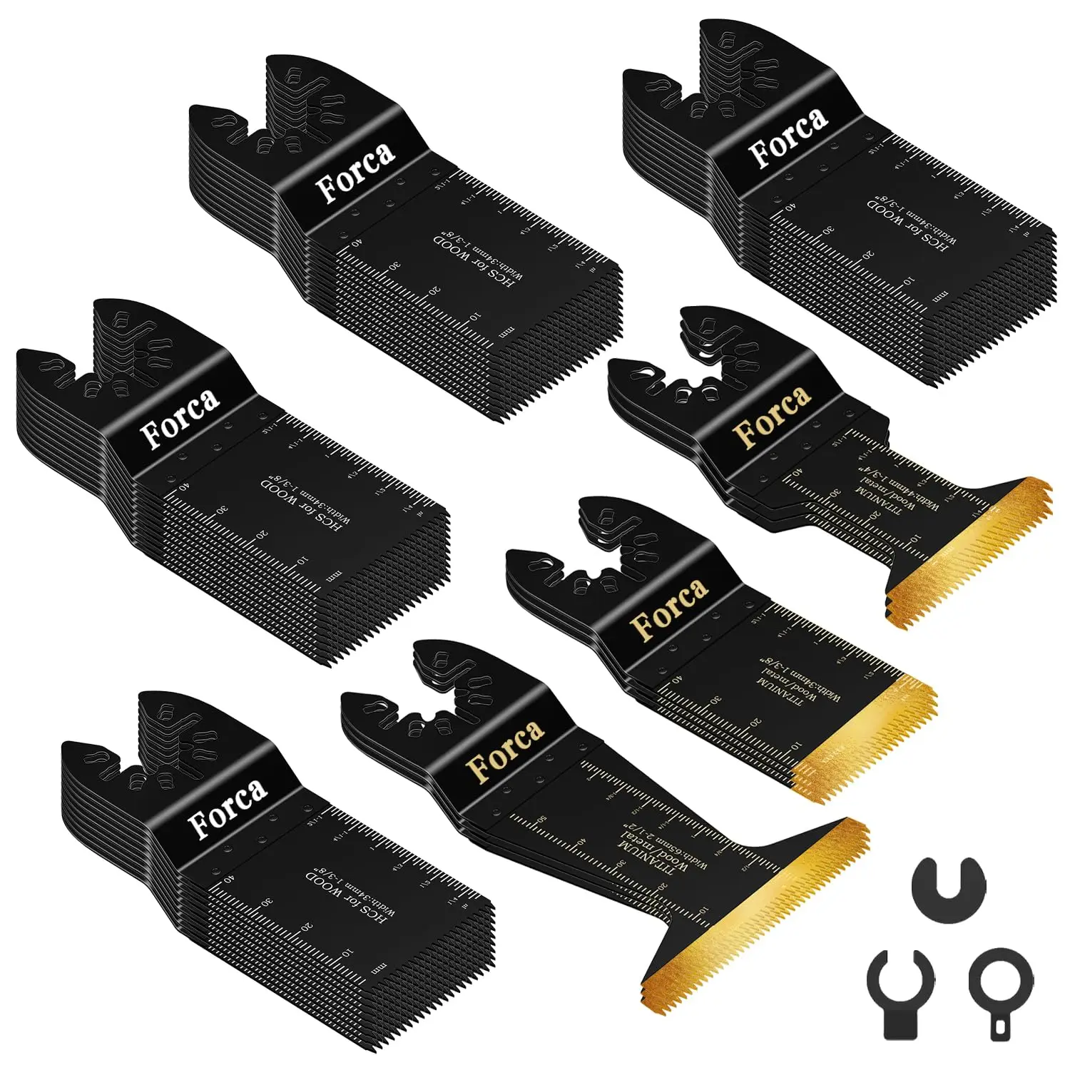 

Набор из 49 универсальных осциллирующих лезвий для инструментов - высокоуглеродистая сталь с титановым покрытием для резки металла и дерева