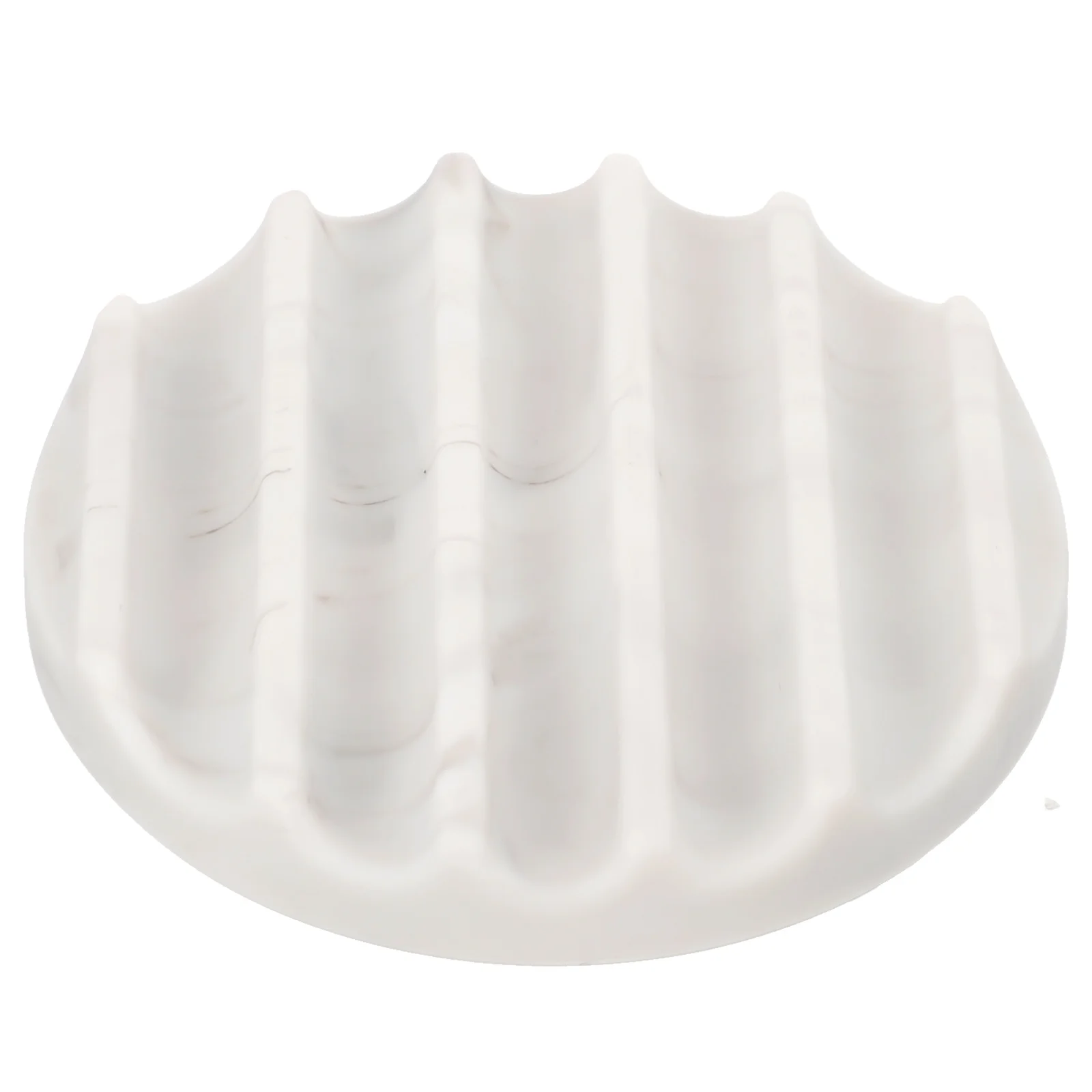 

Silicone Soap Dish Draining Tray Round White Small Size Hygienic Holder Bathroom Kitchen Portable Practical Accessory