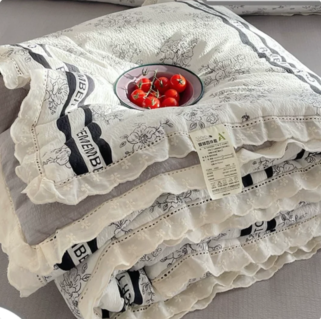 Washed cotton linen New Machine Washable Quilt for Children, Air Conditioned, Single Thin Edition