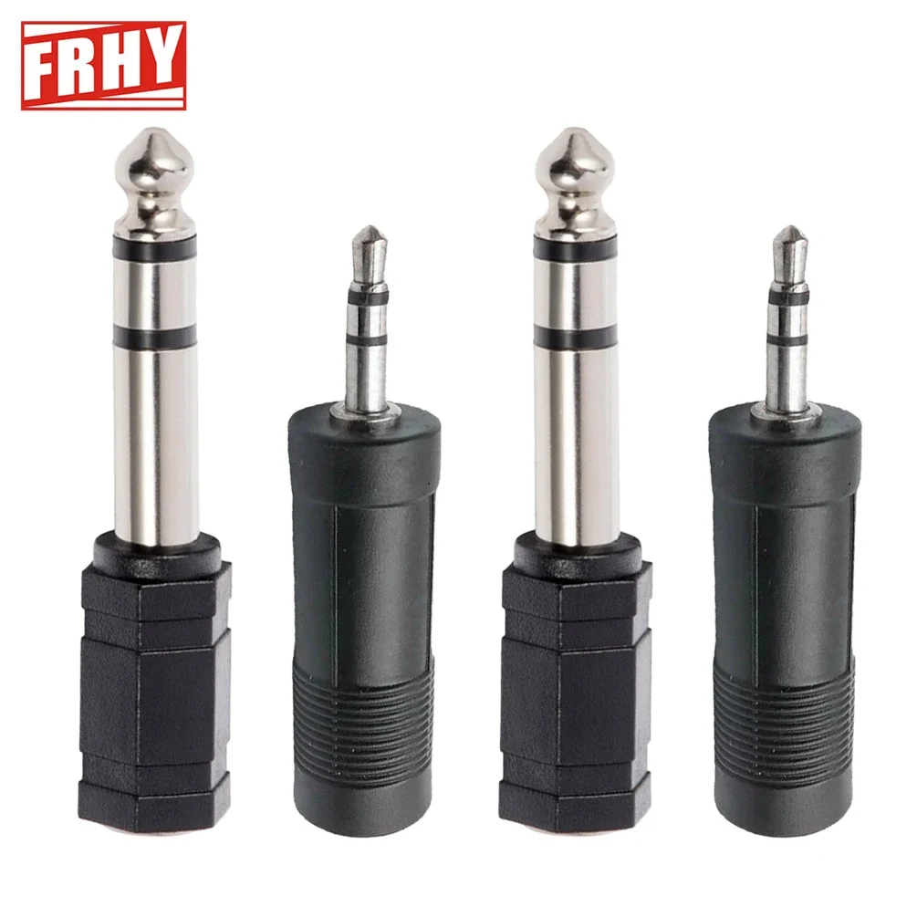 4 Stück 3,5 mm Buchse auf 6,35 mm (1/4 Zoll) Stereo-Audio-Adapter – Premium-Mikrofon- und Kopfhöreranschluss-Konverter für den Pro/Heimgebrauch