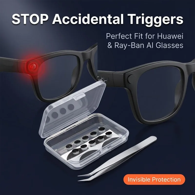 For Ray-Ban Meta Wayfarer/Skyler/Headliner/Display & Oakley HSTN Smart Glasses Record Video Shading Stickers Blackout LED Cover