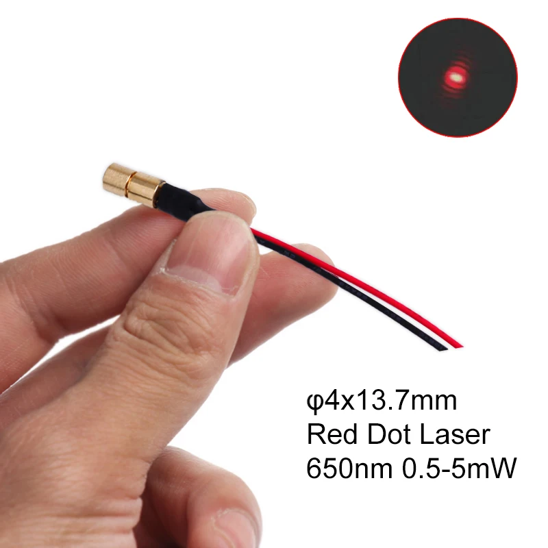 Diskon Besar D4X13.7mm 650nm Titik Merah 1MW 5MW Modul Laser Kelas Industri APC Driver Kelas I untuk Ukiran DIY