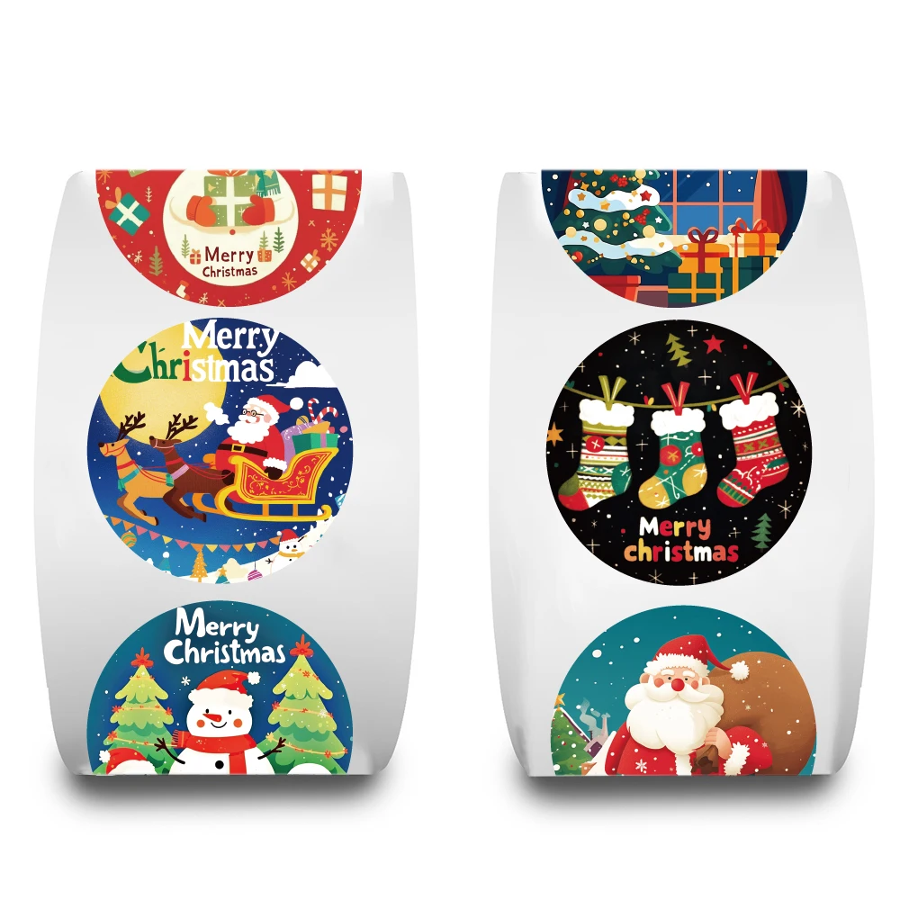 500 قطعة عيد ميلاد سعيد لفة ملصق مقاوم للماء الكتابة على الجدران القهوة دراجة نارية محمول الأمتعة غرفة الهاتف الهاتف تخصيص ملصق #4