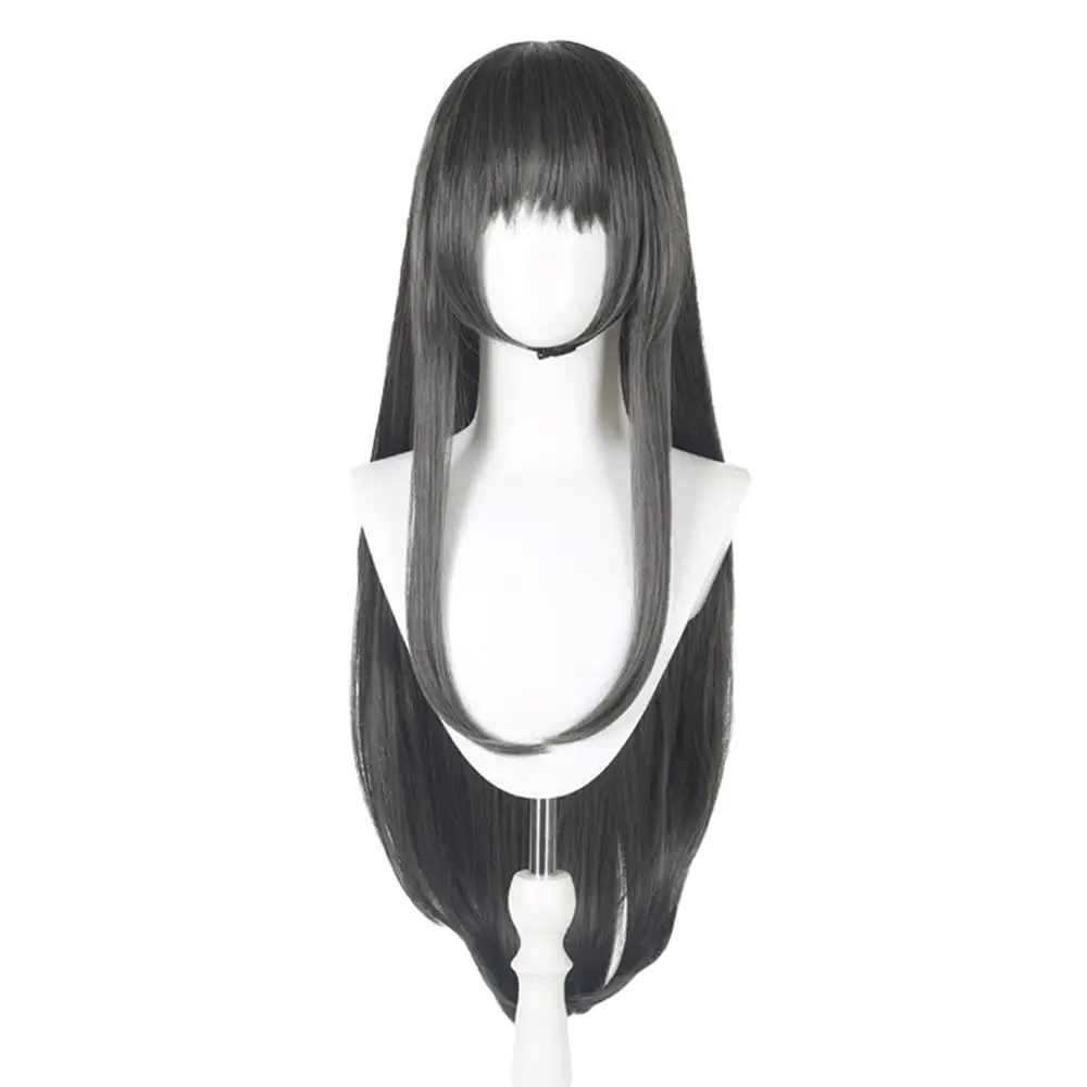 Anime Homura Akemi Wig for Cosplay Costume Wig Halloween Synthetic Long Dark Grey Straight Wigs Hair Anime Party Wigs view 5