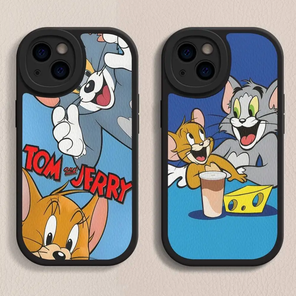 Lovely Cartoon For TomS JerryS Phone Case Hard Leather For iPhone 16 15 14 13 12 Mini 11 14 Pro Max Xs X Xr 7 8 Plus Fundas