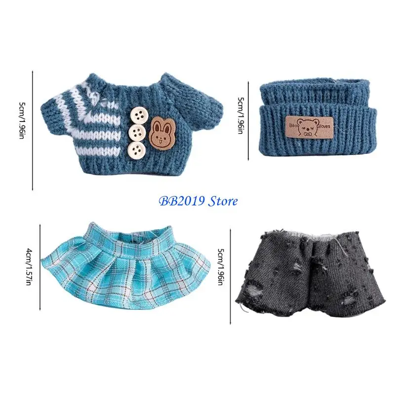 Q0KB سروال سترة من القطيفة لدمية قابلة للجمع مقاس 17 سم سهلة التغيير #6