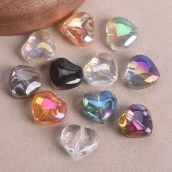 10 Stuks 14Mm Hart Glanzend Kleurrijke Kristal Glas Losse Kralen Voor Sieraden Maken Diy Ambachten Bevindingen