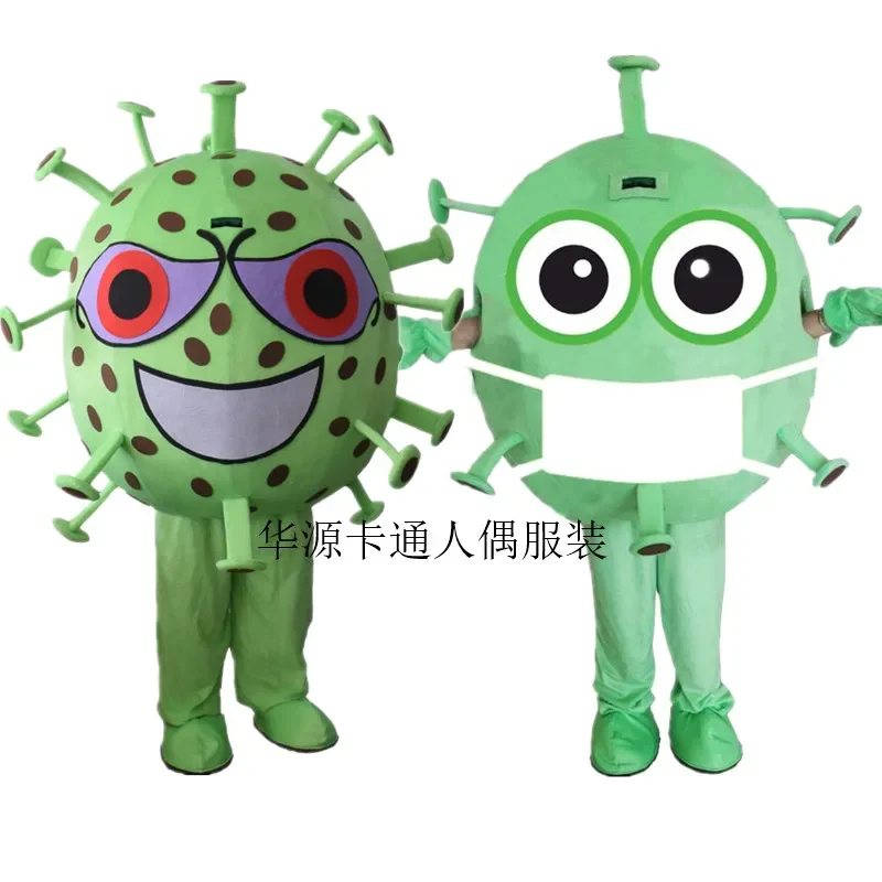 Christmas Bacteria Mascot Costumes Walking Cartoon Apparel Birthday Party Fursuit Adult Cartoon Character Someone Inside Cartoo