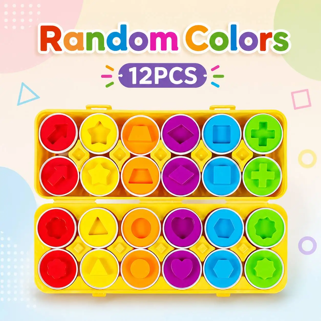 6/12pcs Sensory Toy Egg-Shaped Matching Classification Puzzle, Early Learning Educational Fine Motor Skill Toy for Toddler