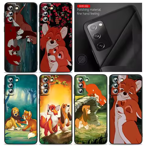 Disney The Fox And The Hound Phone Case For Samsung S24 S23 S22 S21 S20 FE S10 S10e Ultra Plus Lite Black Soft Cover