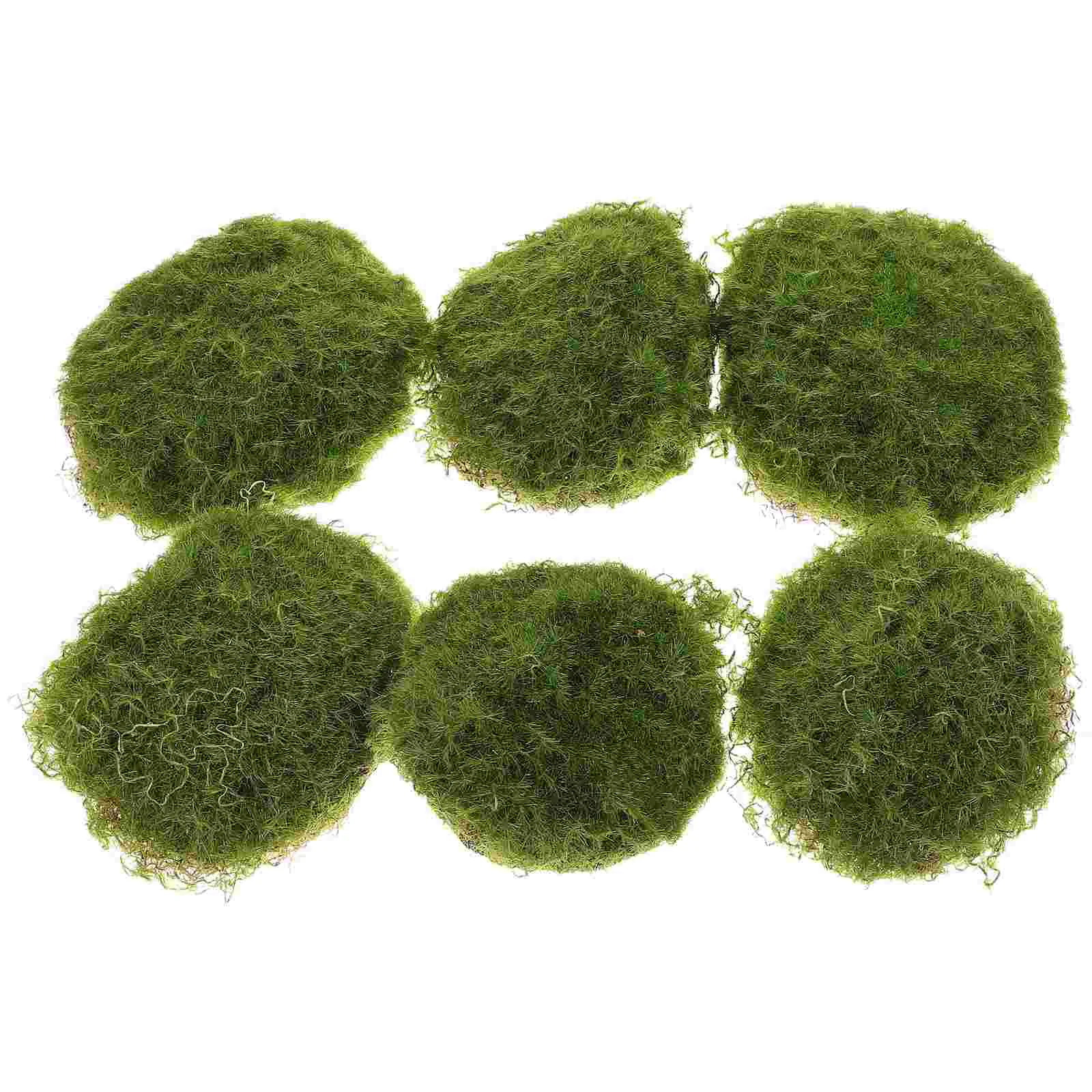 

6 Pcs Artificial Green Moss Stone Landscape Decor Bonsai Moss Garden Prop Faux Mossy Stone nament Office Decor