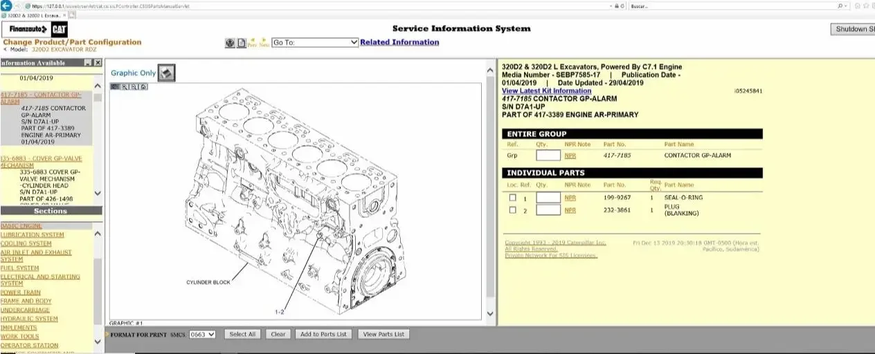 2022.1 CAT SIS Parts catalog maintenance manual line map query system software