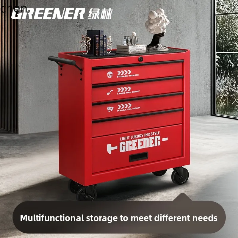 HXL Storage Cart Coffee Studio Small Trolley Storage Iron Cabinet Mobile Storage Rack