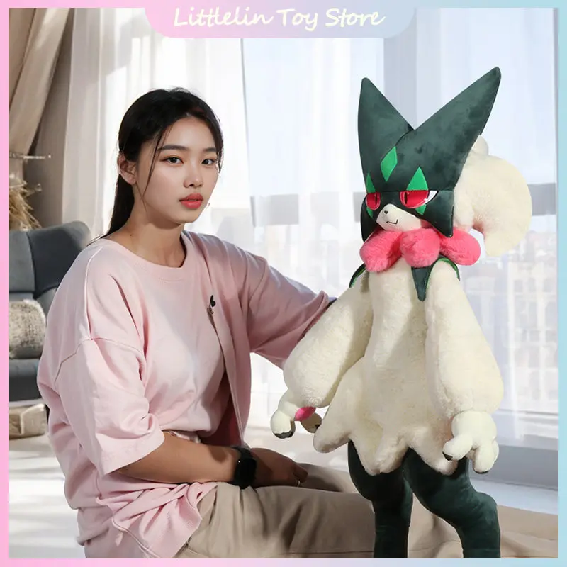 New 80cm Pokemon Meowscarada Plush Doll Anime Character Stuffed Animal Soft Toys Throw Pillow Room Decoration Peripheral Gift