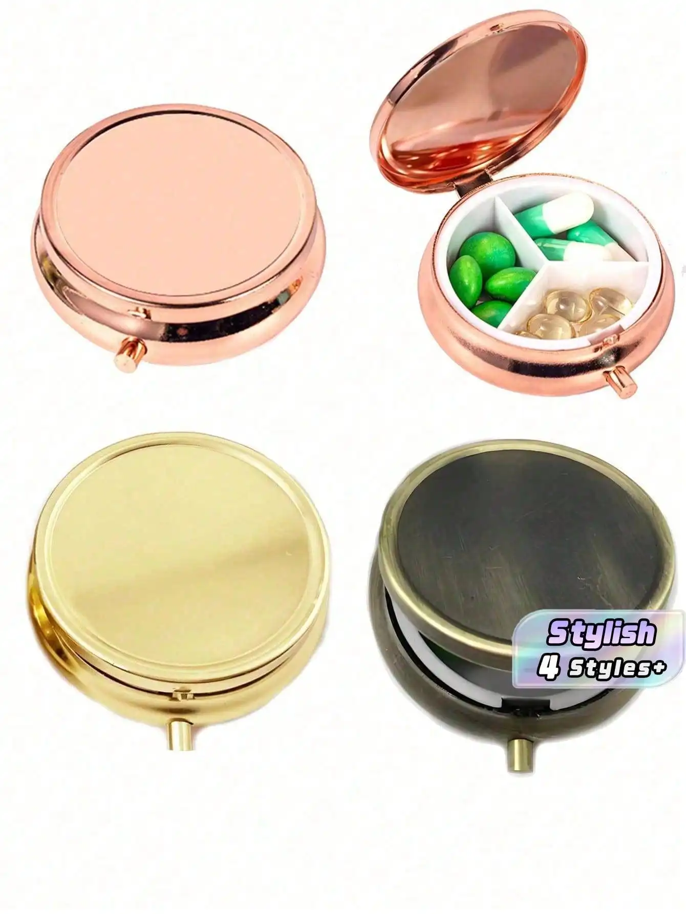 

Portable Metal Pill Case, Moisture-Proof Travel Pill Organizer For Wallet & Pocket, Cute Medicine Box For Vitamins & Supplements