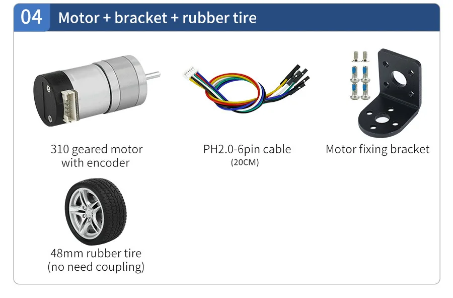 DIY DC-Motor mit Encoder zur Geschwindigkeitsmessung Metallgetriebe mit Hohem Drehmoment 310 Motor 450 U/min für Selbstbalancierende Autos und Robotik – Detail 7