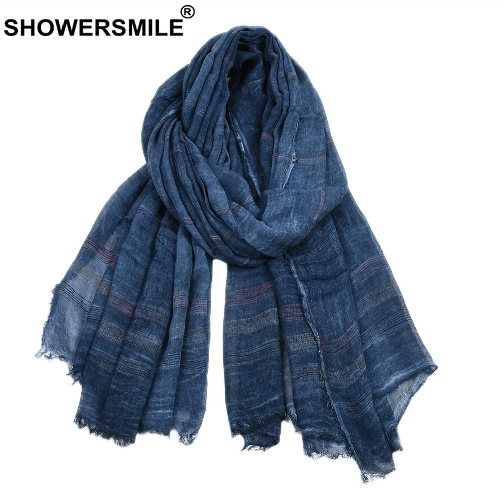 SHOWERSMILE Green Cotton Linen Men Scarves Autumn Winter Winter Accessories for Men Warm Long Fashion Brand Men Scarf Bufanda