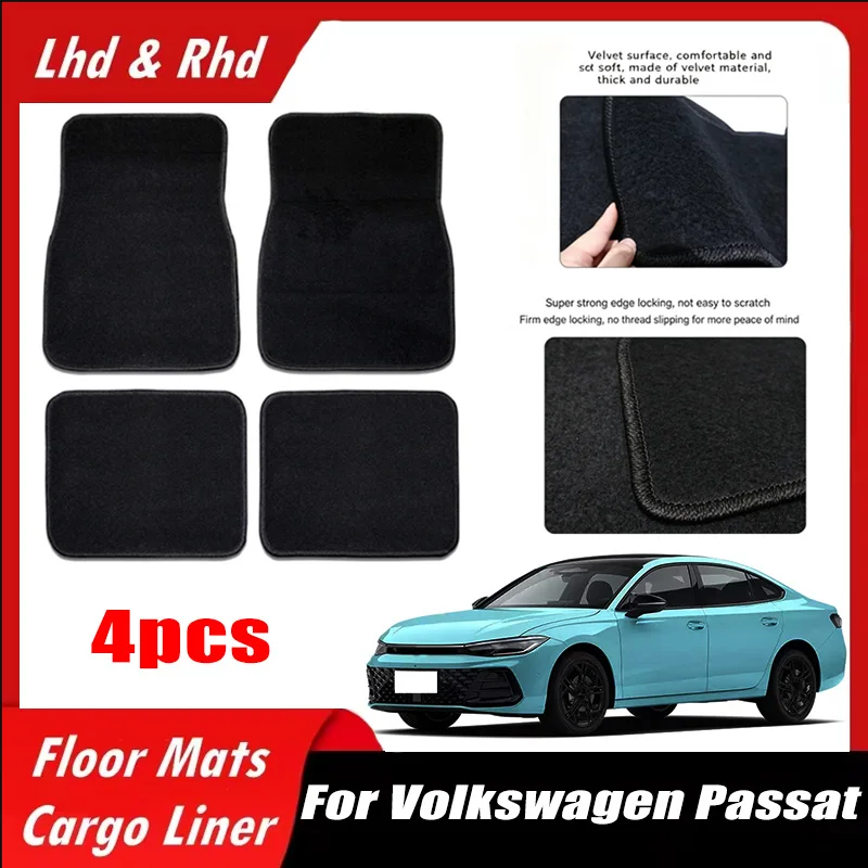 

4pcs Car Floor Mats All-Weather Easy To Clean Durable Anti-Slip Interior Protection Floor Liners For Volkswagen Passat