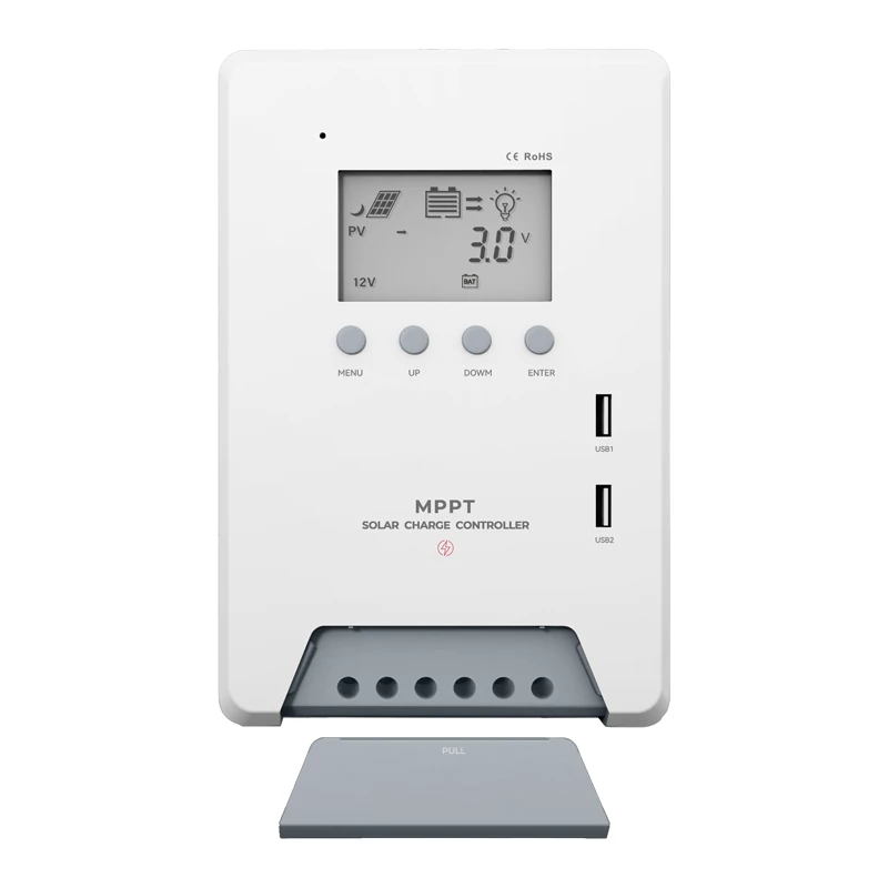 30A 60A MPPT LCD Solar Battery Charge Controller 500V DC 99.9% Efficiency For Off Grid Inverter Home Solar Generator System