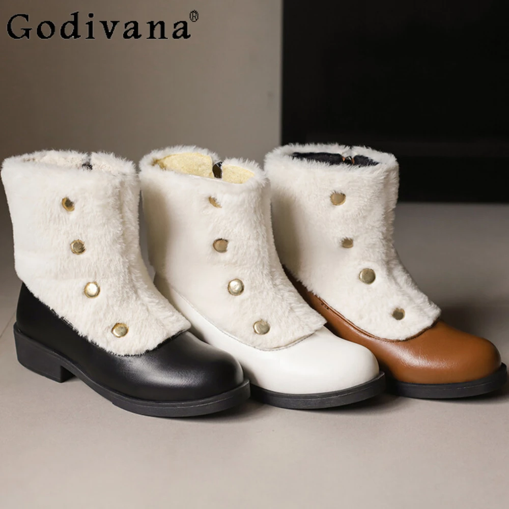 

Autumn Winter Platform Warm Shoes Casual Sweet Cute Snow Boots Heightening College Round Head Black Platform Boot
