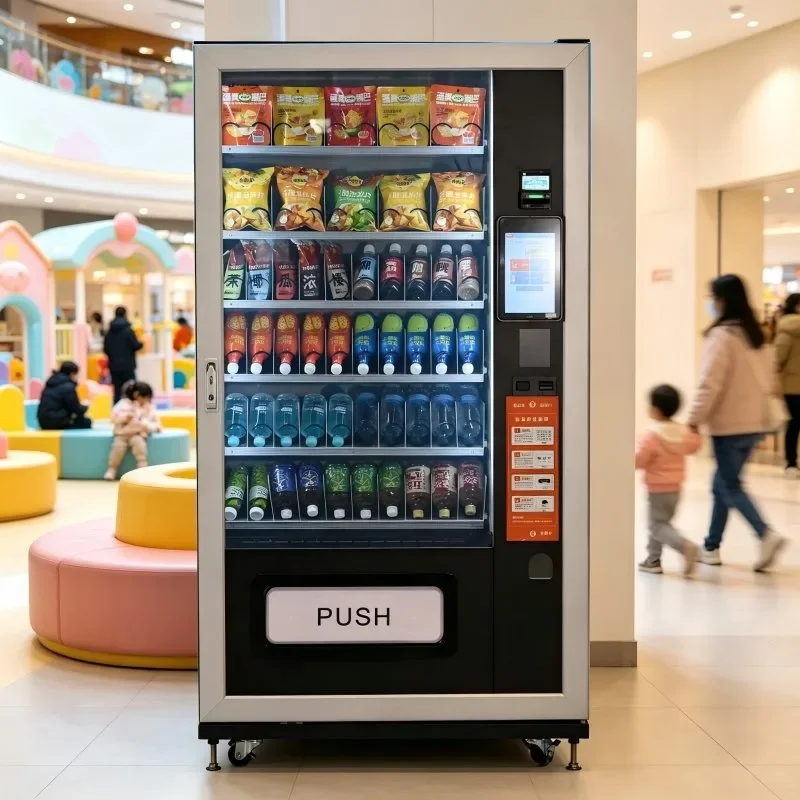 Smart Touch Screen Combo Vending Machine Single Spring Spiral Delivery 300 Items Capacity Snack Drink Automatic Vending Machine