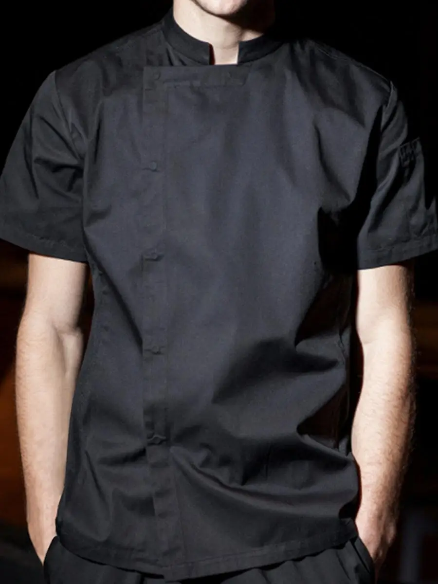 

Men's Color Collared ort Sve Chef's orm Oil Resistant Dir Proof Comfortable Clothing for Restaurant Hotel Ki...