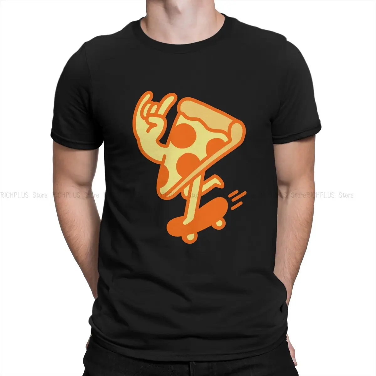 Rad Pizza Mann T-Shirt Meme o Hals Tops Polyester T-Shirt lustige Geburtstags geschenke