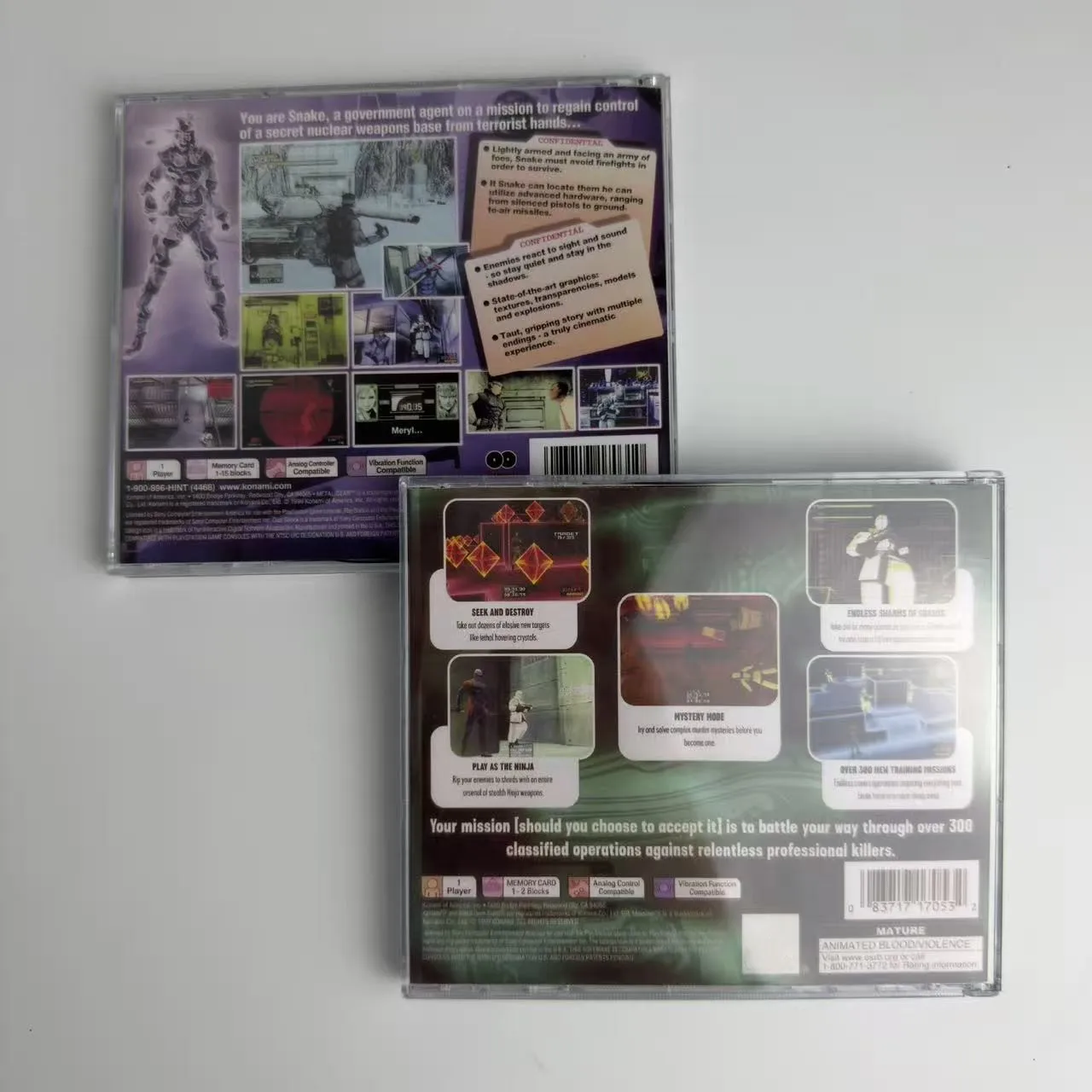 High-quality Reproduction Disc For PS1: Metal Gear Solid+VR Missions (US Vibration Version, No Manual)