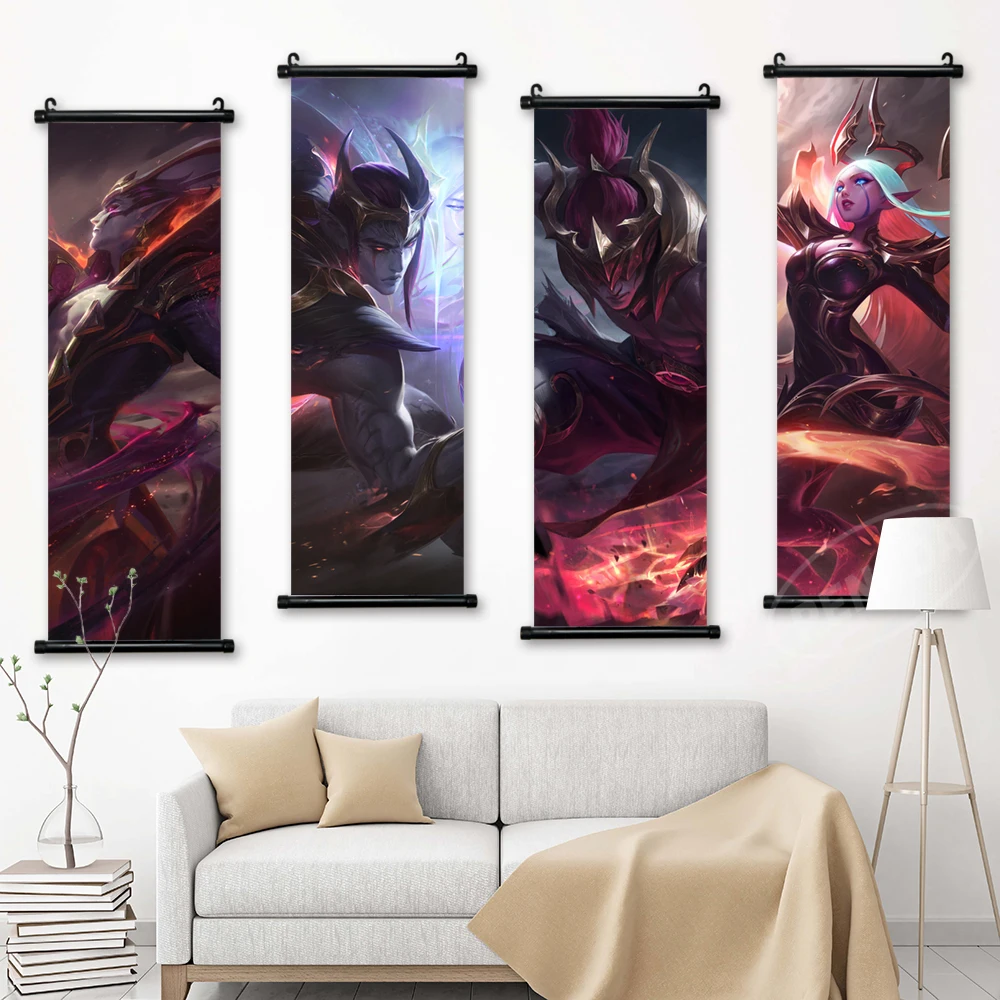 League Of Legends Wall Artwork Aphelios Hanging Scrolls Canvas Soraka Mural Pictures Painting Print Game Poster Home Decoration