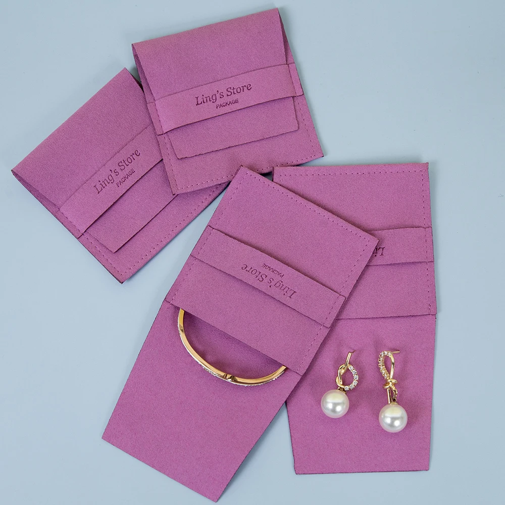 

50/100 шт. роскошные персонализированные ювелирные изделия из микрофибры, упаковочная сумка, серьги, кольцо, браслет-гвоздик, кулон, органайзер, сумка, свадебные сувениры