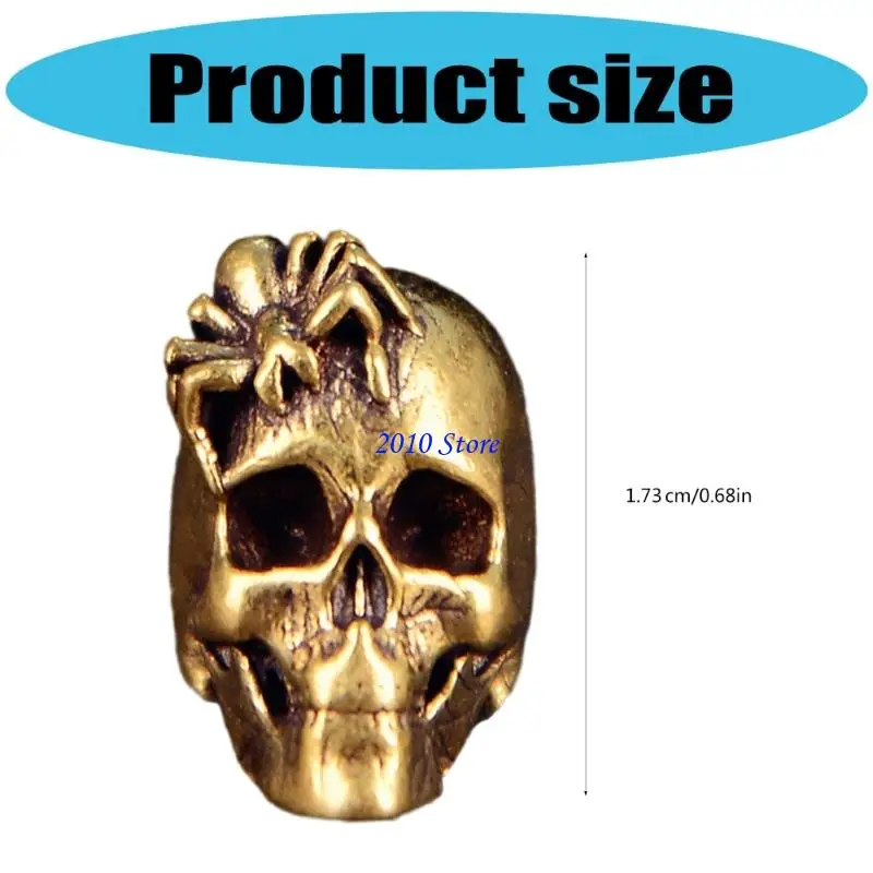 F3MF 금속 두개골 거미 수제 팔찌 및 목걸이를위한 매력 펜던트 대형 구멍 찐 예술적 수집품