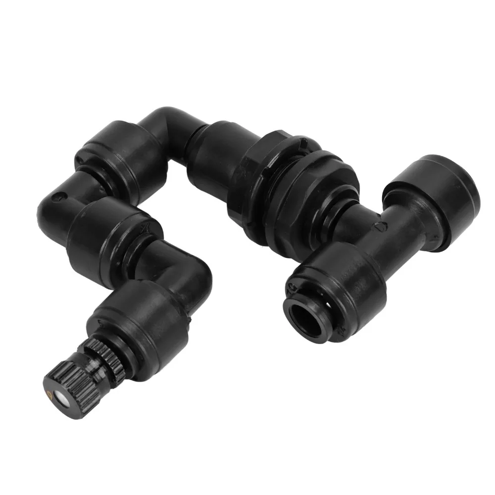 PP Reptile Fogger Adjustable Nozzle Black Aquarium Mist Sprinkler 1/4 Inch Quick-Fit Port Humidity Control Terrarium Fogger