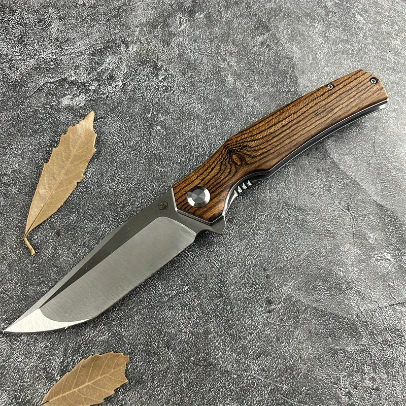 

Golden Wood Handle Folding Pocket Knife EDC D2 Blade Outdoor Camping Survival Multi-tool High Hardness Utility Knives Men's Gitf