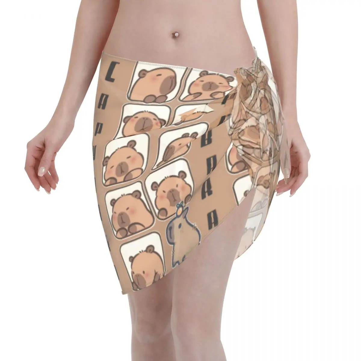 

Custom Capybara Swimsuit Coverups Printed Short Sarongs Swimsuit Coverups Bikini Wrap Sheer Coverups Sarong Coverups Beach Wrap
