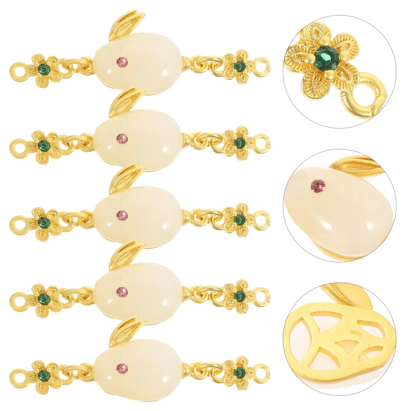 

5 шт. подвески в форме кролика из сплава стекла DIY ожерелье браслет разъем ювелирные изделия подвески кролик подвески ожерелье разъем Шарм