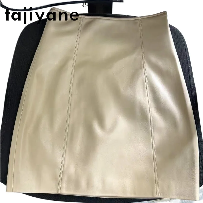 

TAJIYANE Real Sheepskin Women Skirts Elegant Fall Clothes 2024 Genuine Leather Skirt Old Money Style Short Skirt Юбка Шорты