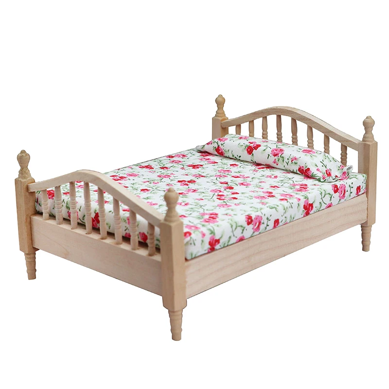 

1 шт., украшение «сделай сам», 1:12, кукольный домик, миниатюрная белая односпальная кровать, игрушка, мини-мебель, модель, сцена для спальни, кукольный домик, кровать