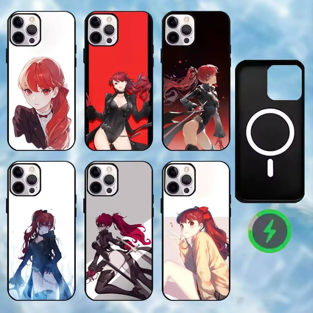 

Kasumi Persona Yoshizawa 5 Phone Case For iPhone17,16,15,14,13,12,11 Max Black Wireless Charging Protecitve Cover