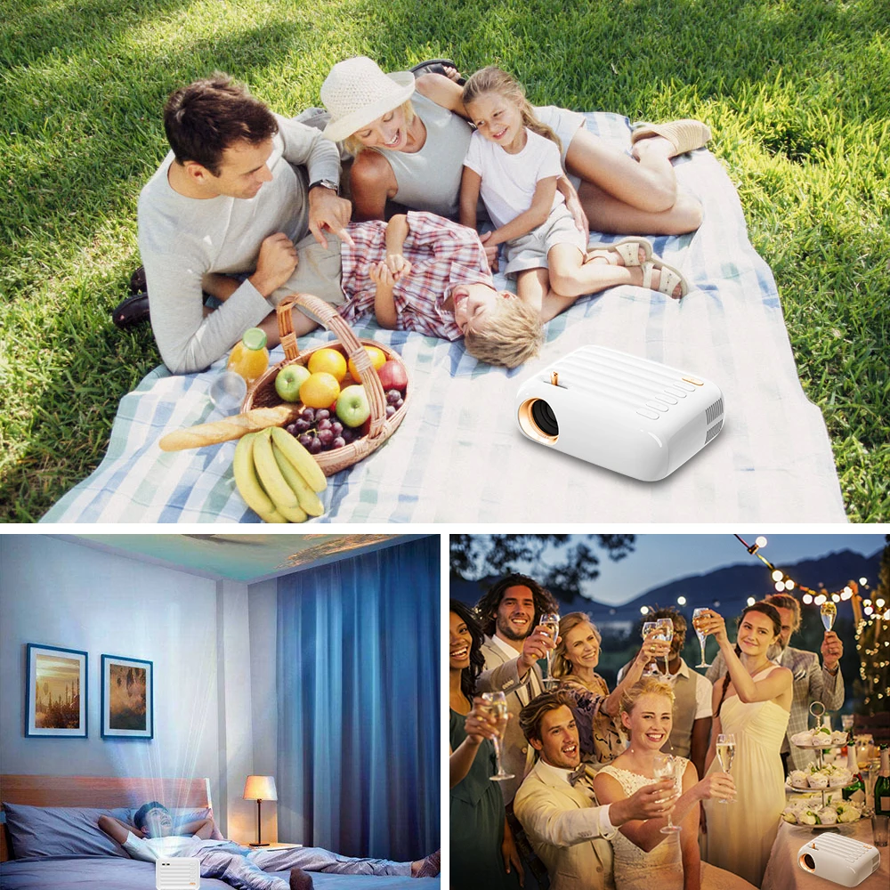 Everycom SKY-T3W Mini proyector Android 9,0 para cine en casa soporte portátil reproductor de vídeo multimedia 1080P proyector LED inteligente