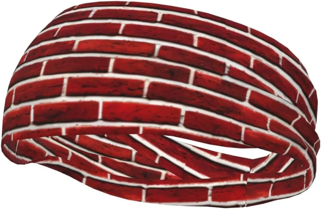 

Brick Red Stone Print Sports Sweatband Fashion Headband for All-Season Activities Sweat-Wicking