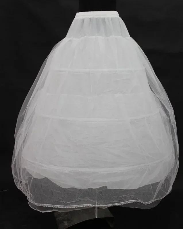 3 Hoops One Layer Tulle Crinoline for Ball GownWedding Dress White Jupon Mariage Petticoat in Stock Wedding Underskirt