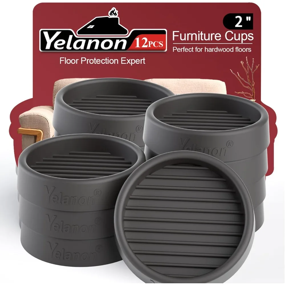 

Non Slip Furniture Pads,12 Pcs 2 Furniture Coasters - Anti-Skid Grippers,Rubber Furniture feet, Anti-Slide Floor Protect