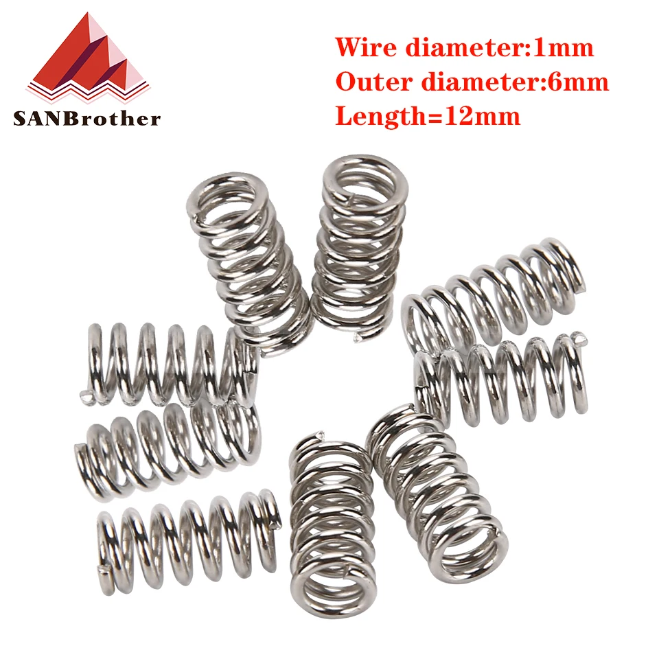 10pcs wire diameter 1mm Stainless Steel Compression Spring Compressed Spring Outside Diameter 6mm Return Spring