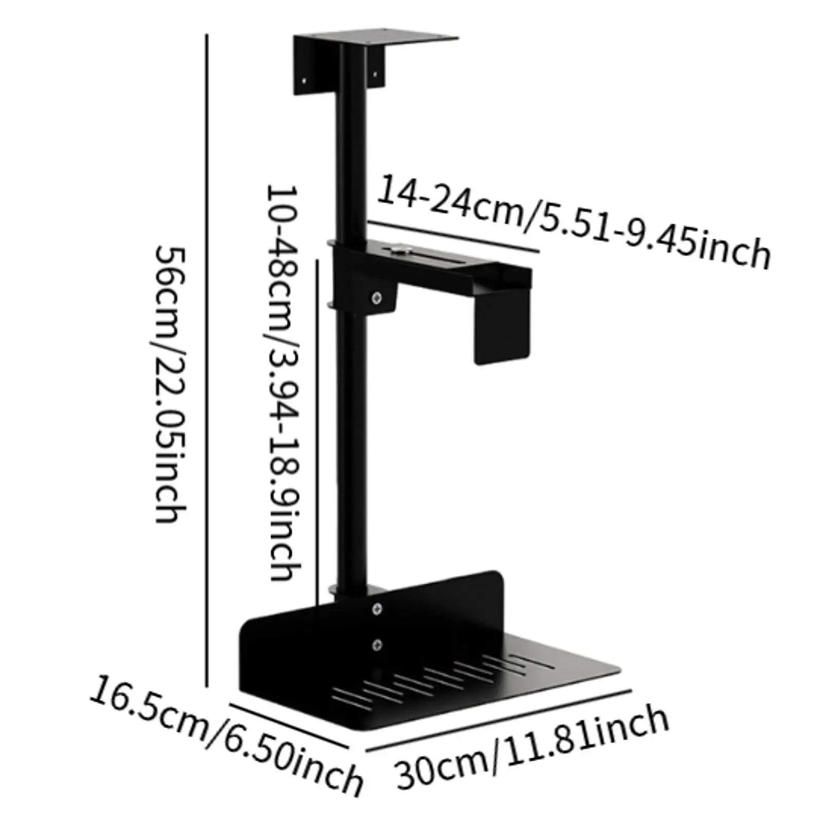 CPU Under Desk Mount Bracket Adjustable Under Counter Computer Tower Holder