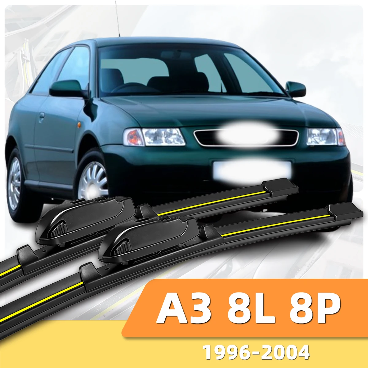 

2PCS Car Windshield Wiper Suitable For Audi A3 8l 8p (1996-2004) Natural Rubber High-Definition Silent Front Windshield Wiper