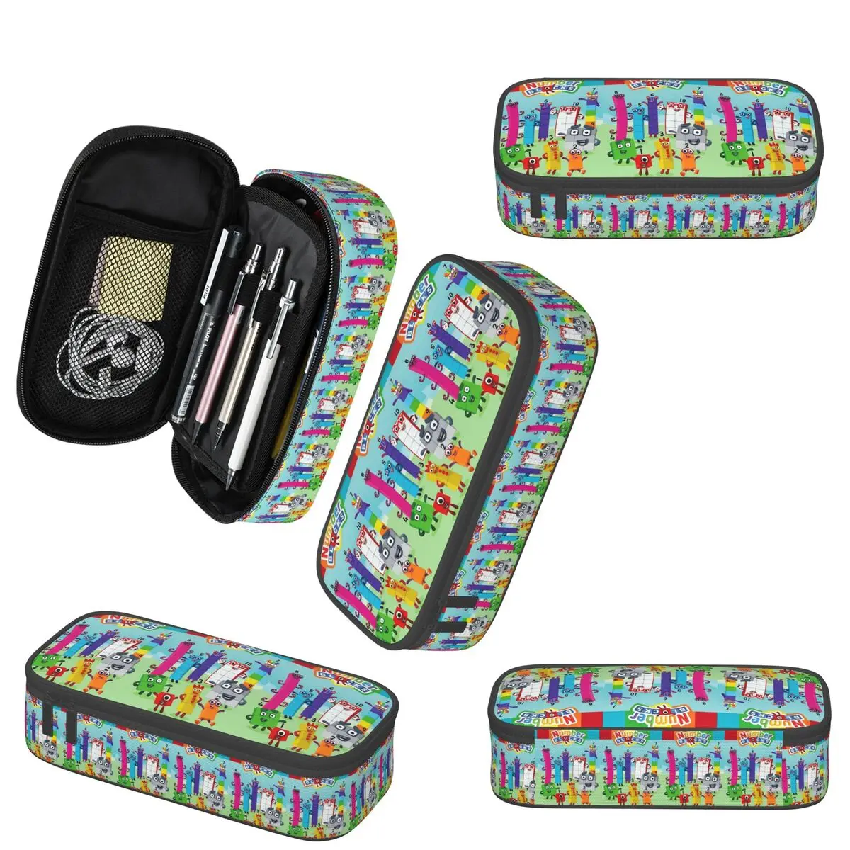 Number Blocks Cartoon Pencil Case for Kids School Pen Box Pencil Bag Stationery Supplies Pen Holder Bag