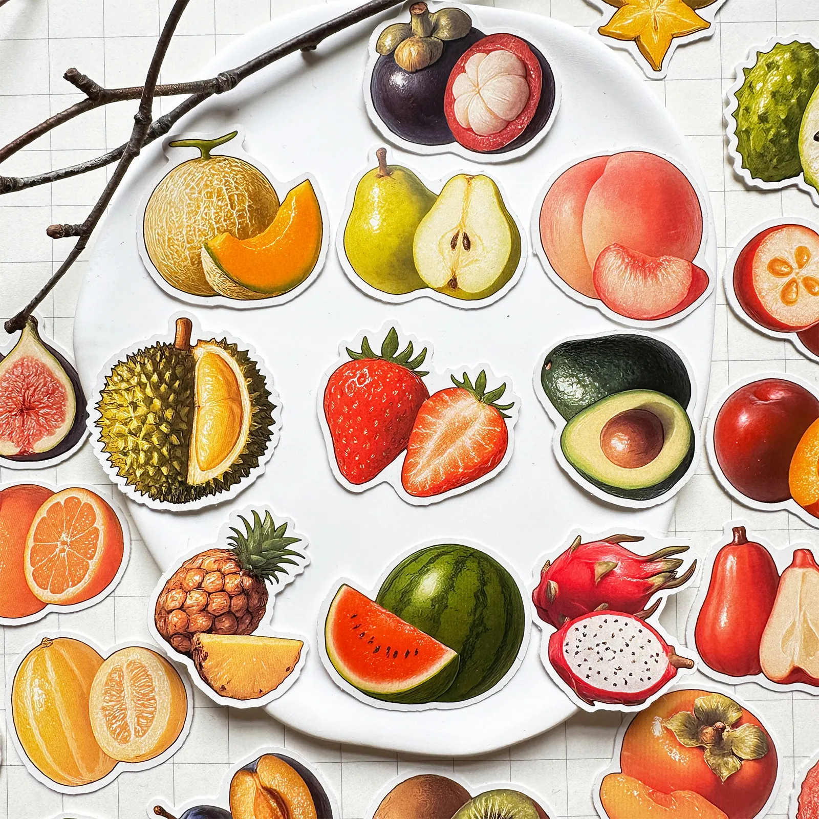 Fruit Food Snack Stickers for Journal Growth Handbook Handcopy Newspaper Desktop DIY Decoration